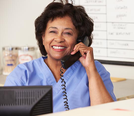 Nurse on telephone